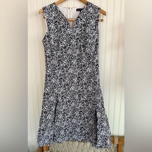 Brooks Brothers Cocktail Dress Size 4 - Black and White Floral Formal Dress
